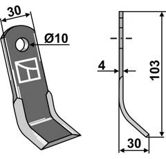 Couteau-Y pour broyeur 103x30mm AS MOTOR E11277 adaptable - Blacksteel©
