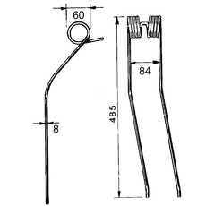 Schwaderzinken für Heuwender gebogen KUHN 57701700 original