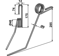 Peigne droit pour semoir KVERNELAND 420860 adaptable