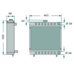 Radiateur pour tracteur STEYR 1188530015 adaptable