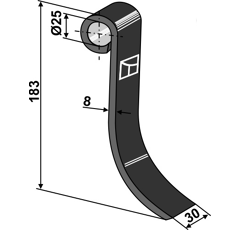 Fléau pour broyeur 183x30mm BECCHIO & MANDRILE  adaptable - Blacksteel©