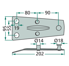Porte-couteau pour faucheuse DEUTZ-FAHR 06563514 adaptable