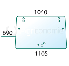Pare-brise pour machine agricole JOHN DEERE ER047354 adaptable