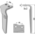 Dent gauche pour herse rotative HOWARD 185535 adaptable 