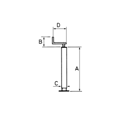 Bequille fixe à souder carré 0,6 t - pièces d'usure