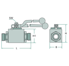 Vanne à 2 voies 10 L M16 x 1,5 mm adaptable