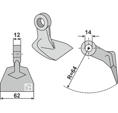 Marteau pour broyeur BERTI MG/4725 adaptable - Blacksteel©