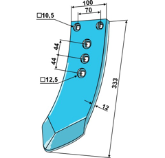 Pointe de soc pour cultivateur RABE 63443309 adaptable