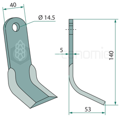 Couteau Y pour broyeur LIPCO 600023 adaptable