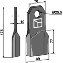 Couteau droit pour broyeur FEHRENBACH M175R adaptable - Blacksteel©