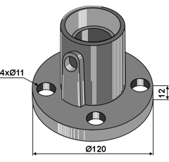 Corps de palier Ø 120 mm adaptable - BlackSteel©