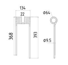 Diente para rastrillo henificador Krone 153015.2 - 153015.1 adaptable
