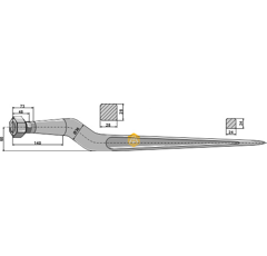 Dent de griffe pour chargeur BRESSEL & LADE 70400812 adaptable - Blacksteel©