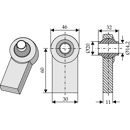 Gelenkauge für Unterlenker - zum Anschweissen  