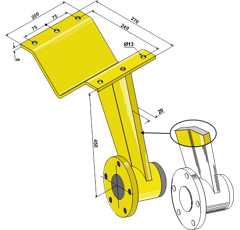 Soporte de disco reforzado delantero 100 x 100 mm adaptable - BlackSteel©