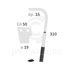 Dent de herse rotative Droite 2 plaquettes carbure PÖTTINGER 52701 adaptable
