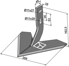 Soc à ailettes  pour bineuse MONOSEM 10100015 adaptable - BlackSteel©