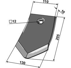Pointe de soc pour cultivateur REGENT 871.12.15 adaptable