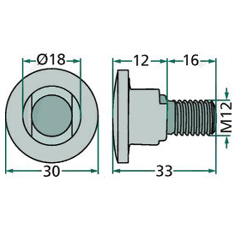 Axe de couteau complet avec écrou pour POTTINGER 00119008 adaptable