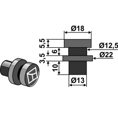Sicherungsschraube: Halteschraube 25 mm Nachbau