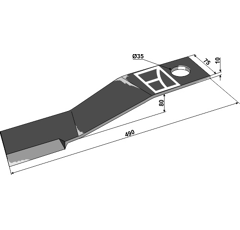 Couteau pour broyeur MC CONNEL 1046007 adaptable - Blacksteel©