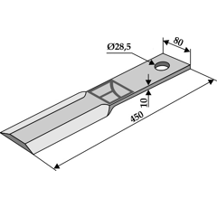 Fléau pour broyeur 450x80mm SCHMIDT  adaptable - Blacksteel©