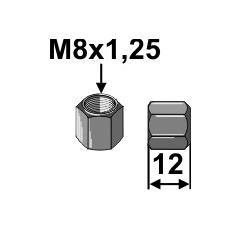 Mutter M8x1.25 - 10.9 Europäische EA-Qualität
