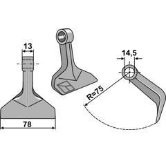 Marteau pour broyeur MASCHIO M48400405R adaptable - Blacksteel©