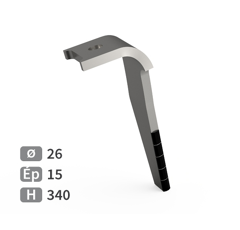 Dent de herse rotative Droite avec plaquettes carbure, fixation rapide PÖTTINGER 8762.40.025.0 adaptable