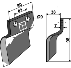 Couteau pour broyeur OOSTERLAAN G.T.2 LI adaptable - Blacksteel©