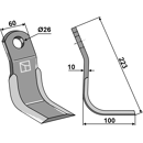 Couteau-Y pour broyeur 223x60mm OMARV adaptable - Blacksteel©