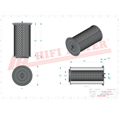 Filtro de aire primario HIFI FILTER SA16037 Adaptable