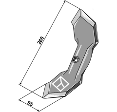 Soc 260 x 95 mm pour cultivateur adaptable