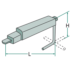 Frein de stationnement 60 x 50 mm adaptable