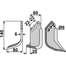 Fräsmesser - links HOL03L Holder by Muzzi