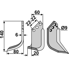 Fräsmesser - links HOL03L Holder by Muzzi