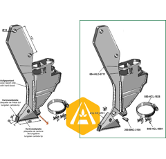 Soc gauche pour semoir BOURGAULT adaptable - Blacksteel©