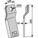 Fléau droit 295 x 100 x 10 mm pour broyeur SZOLNOKI 268-RZ3 adaptable