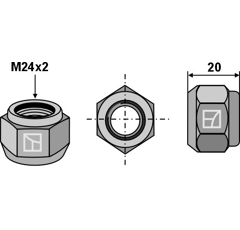 Ecrou herse M24x2 VOGEL&NOOTVIGOLO adaptable