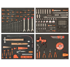 Werkstattwagen, 6 Schubladen, schwarz, inklusive Werkzeug, 198-tlg, BAHCO