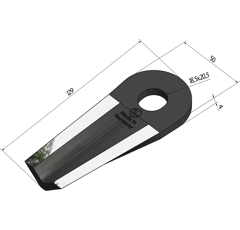 KM-Klinge gewölbt 129x50x4 mm LochØ:18,5x20,5 mm 16530208N Taarup Nachbau 