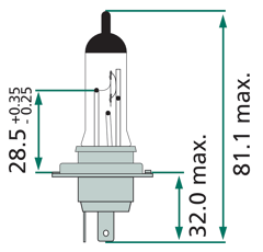 Ampoule halogène H4 - PHILIPS adaptable