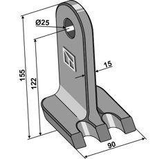Marteau pour broyeur 155x90mm BOISSELET 9401 Adaptable Blacksteel©