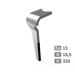 Dent de herse rotative Gauche 5 plaquettes carbure, fixation rapide FALC 654030 adaptable