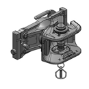 Zugmaul manuell,W= 330 S32, Ø 38 mm Bolzen, CHS, AGCO-Grau, Scharmüller