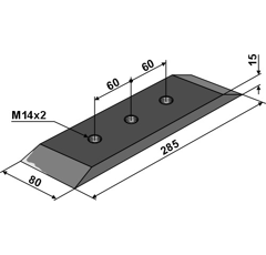 Soc à carrelet pour cultivateur LEMKEN 3371665 adaptable - Blacksteel©