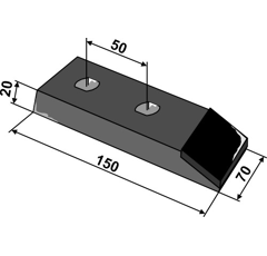 Pointe de soc pour cultivateur QUIVOGNE SCO00041 adaptable