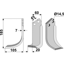 Fräsmesser Links 185 x 60 Maletti Nachbau