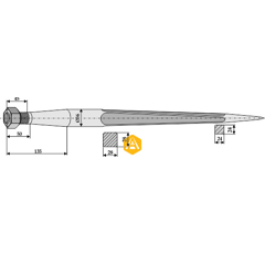 Dent pour chargeur STOLL 1417400 adaptable - Blacksteel©