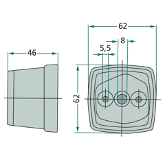 Feu de position blanc avec catadioptre adaptable